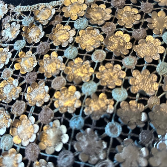 Gold/bronze Midi A-line Dress with Flutter Sleeves for Cocktail - Picture 5 of 5